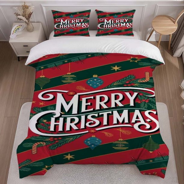 Holiday-Themed Bedding Set Featuring a Printed Duvet Cover And Pillowcases Soft And Comfortable