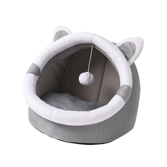Camas para Gatos para Gatos de Interior, con Juguete Colgante, Nido Cálido Y Cómodo, Cama para Perros Pequeños, Sofá Cama para Mascotas, Suministros P , S S
