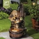 thumbnail image 3 of Fuente de agua LuxenHome 25 con perrito juguetón de resina y LED, 3 of 7