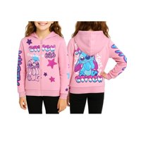 Sudadera Con Capucha Disney Lilo And Stitch Con Cremallera Para Niñas, Tallas 7-8, 10-12
