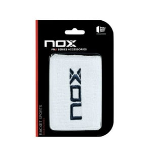 Muñequera Nox Blanca Logo Azul X2 Tenis/Padel