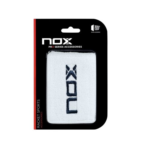 Muñequera Nox Blanca Logo Azul X2 Tenis/Padel