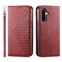 Funda Flip Foxdock Para Samsung Galaxy A17 , Estilo Billetera Con Diseño Rombo, Correa De Mano Y Soporte, Uso Diario