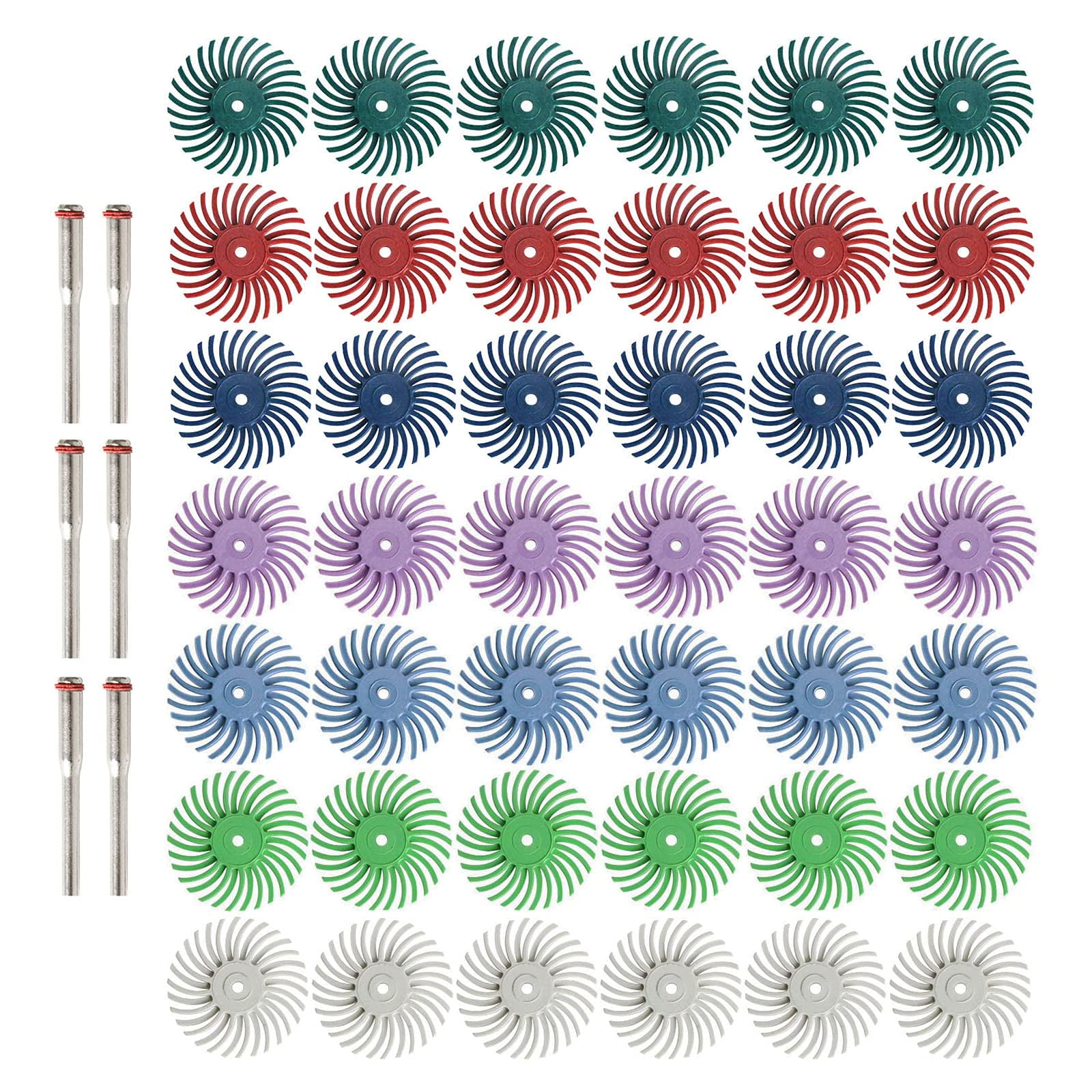 Kit De Discos De Cerdas Fppo 42 Piezas Para Herramientas Rotativas Grit 80-2500