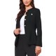 thumbnail image 4 of INSPIRE CHIC Elegante Blazer de Trabajo para Mujeres sin Cuello con Botones de Manga Larga Chaquetas Peplum S Negro, 4 of 6