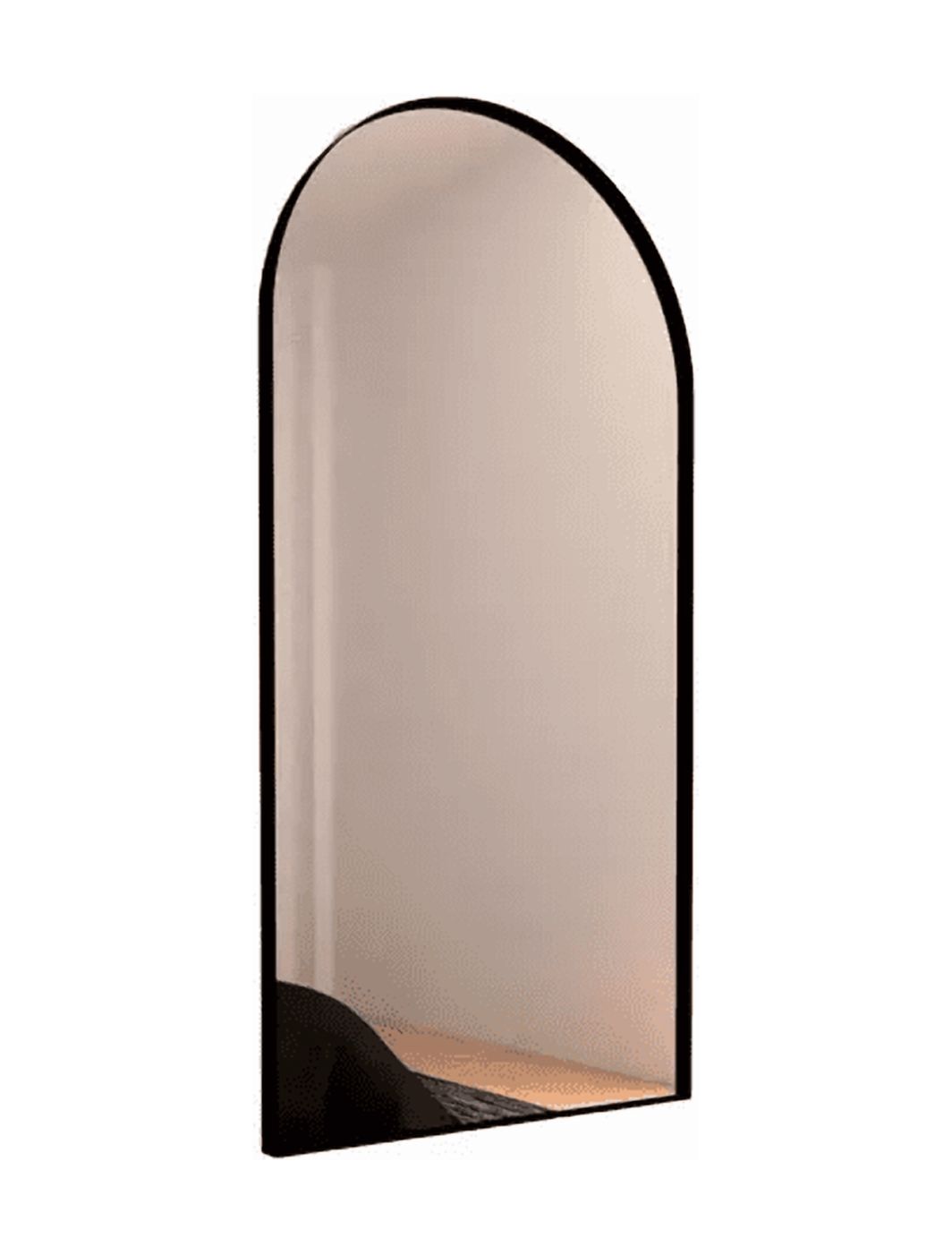 Genérico - Espejo Rectangular Negro Con Marco En Estructura Metálica