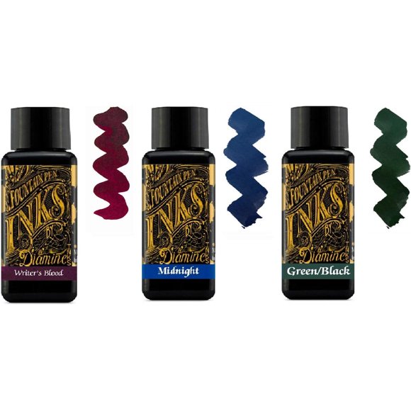 Diamine Fountain Pen Ink 30 ml, 3 botellas, Writers Blood