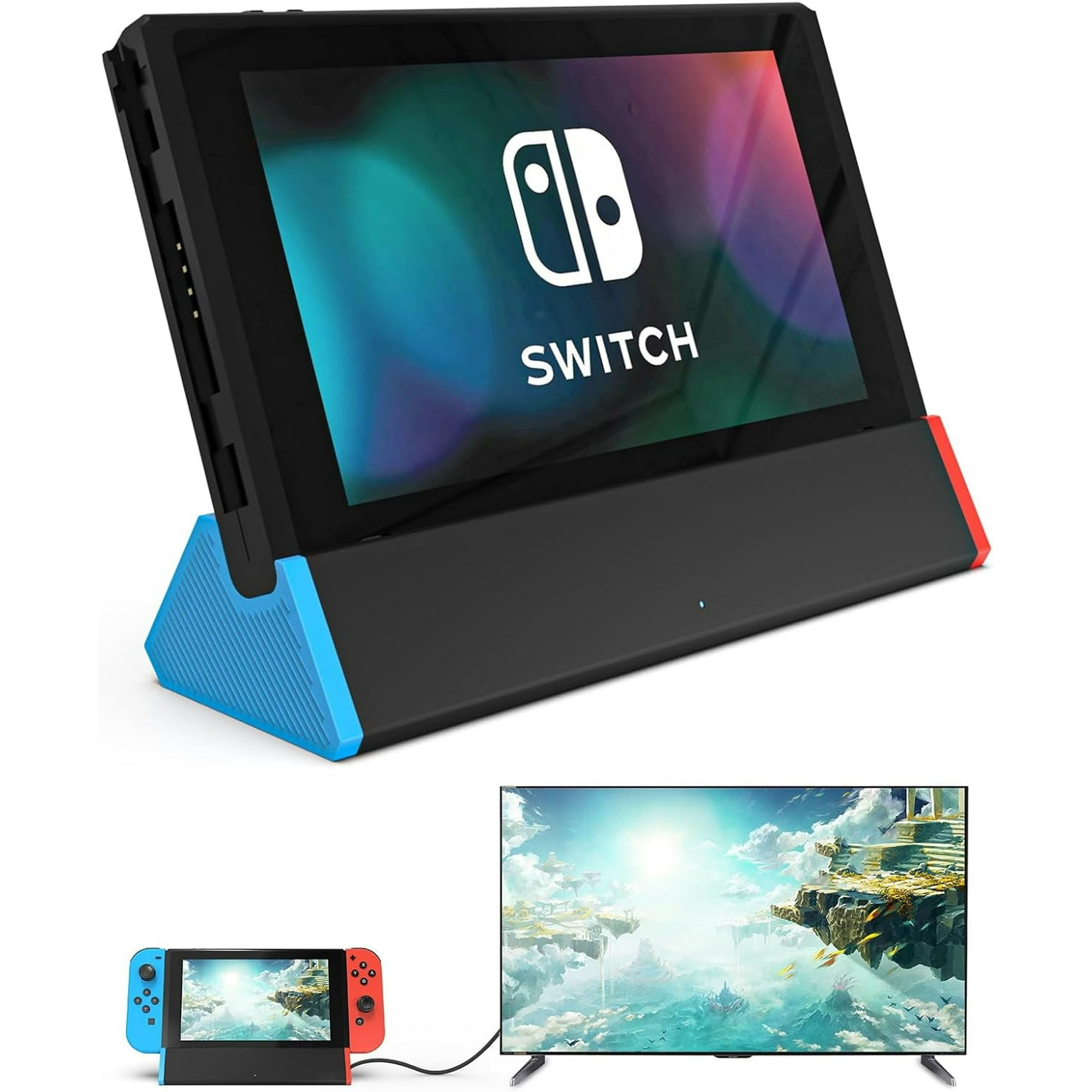 Estación Dock Aaronmei Portátil Switch Adaptador Hdmi 4k Rojo Y Azul