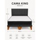 thumbnail image 4 of Set de cama King Gris oscuro con Colchón y Respaldo Lineal en Lino, 4 of 5