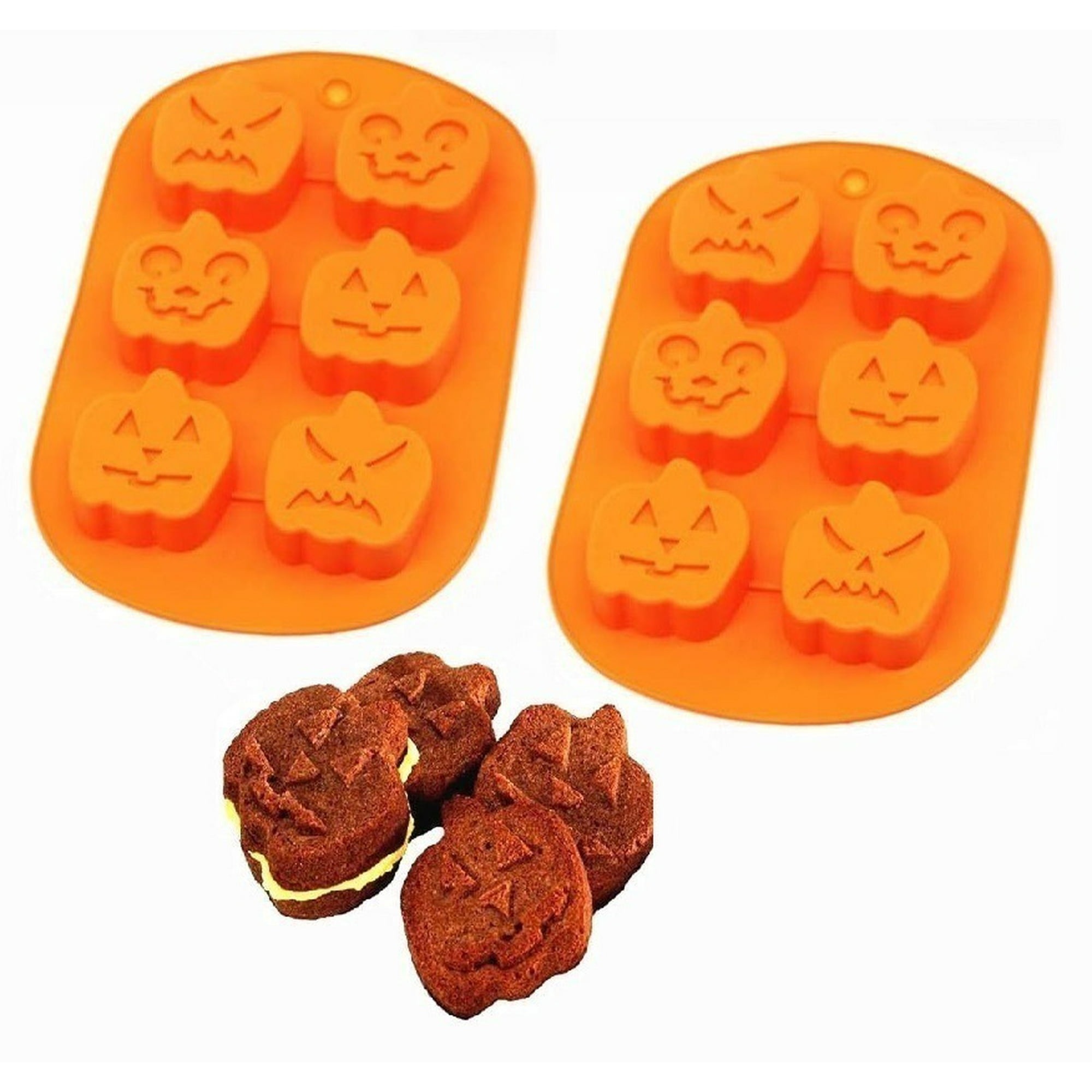 Yueser Moldes Halloween, 2 Pcs Molde Calavera Molde Silicona Halloween Molde Cerebro Molde Silicona Bizcocho Moldes de Chocolate Moldes para Hornear Moldes para Dulces Chocolate Budín Galletas DIY