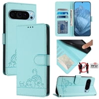 Funda Tipo Cartera Foxdock Para Google Pixel 9 5G Con Soporte, Ranuras, Rfid, Diseño De Gato