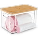 thumbnail image 1 of Dispensador de bolsas de basura COZYCRAZE apilable con tapa de madera de 13/30/33 galones, 1 of 7