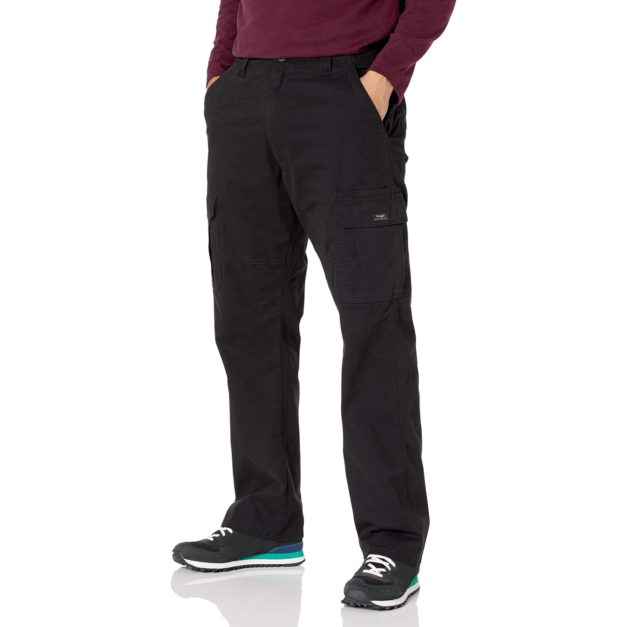 Pantalón Cargo Wrangler Authentics, Corte Holgado, Elástico, Negro