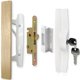thumbnail image 1 of Juego de manijas para puerta de patio ALLYWASAI con cerradura de embutir, color blanco, 1 of 7
