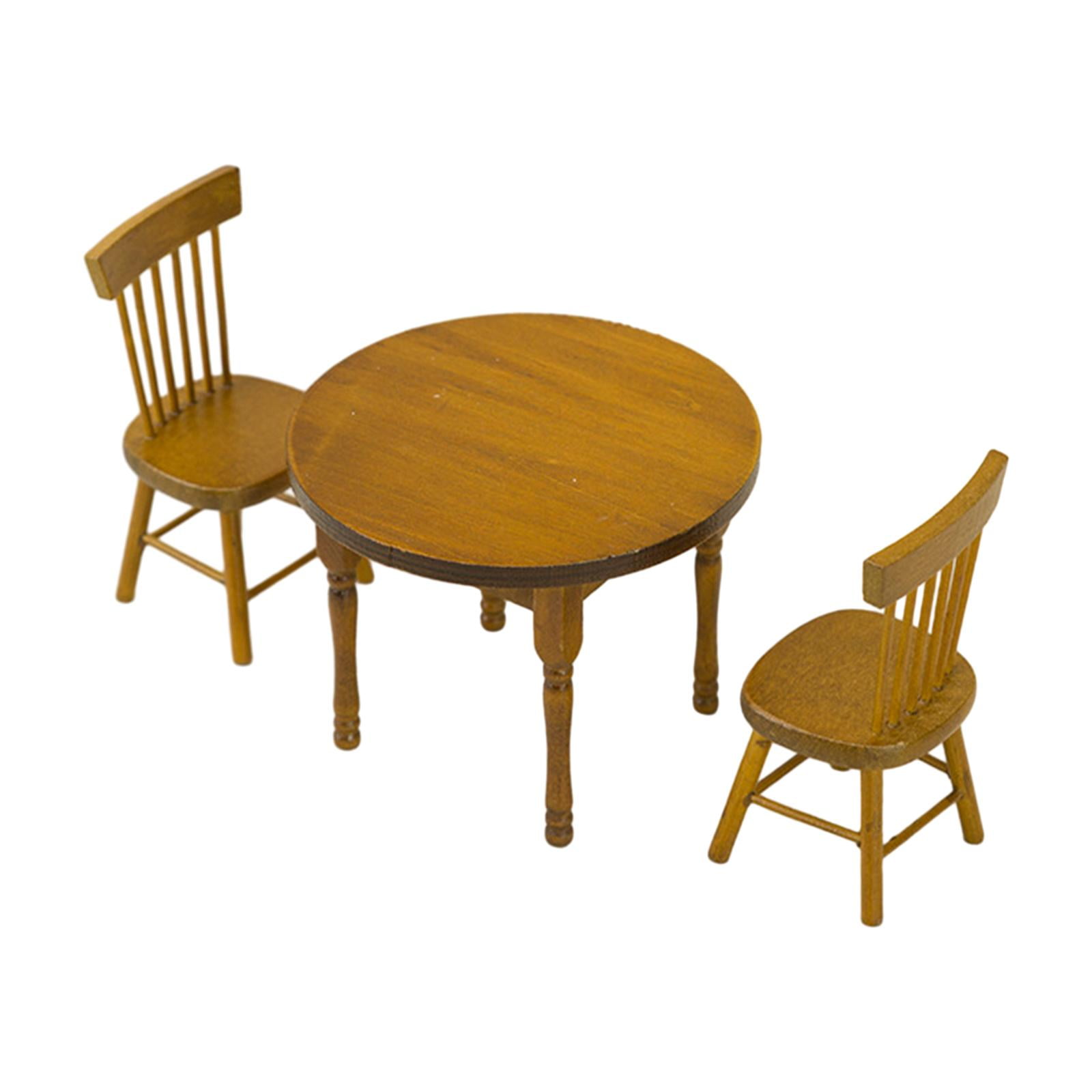 Bothyi - Accesorios De Decoración De Casa De Muñecas Juego De Modelo De Silla De Mesa De Comedor De Madera Para Bricolaje