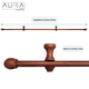 thumbnail image 4 of Set Simple De Barra para Cortina 2,00 Mt Fijo De Madera Diámetro 19 Mm Terminal Terminal Bola Color Chocolate, 4 of 7