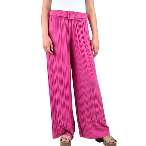 Likeshop - Pantalon Palazzo Mujer Fiesta Cintura Elasticada Tela Plisada 140