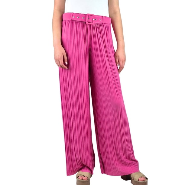 Pantalon Palazzo Mujer Fiesta Cintura Elasticada Tela Plisada 140