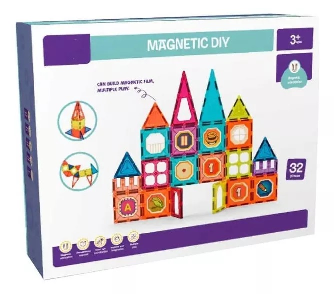 Genérico - Bloques Magneticos Didacticos 32 Pzs