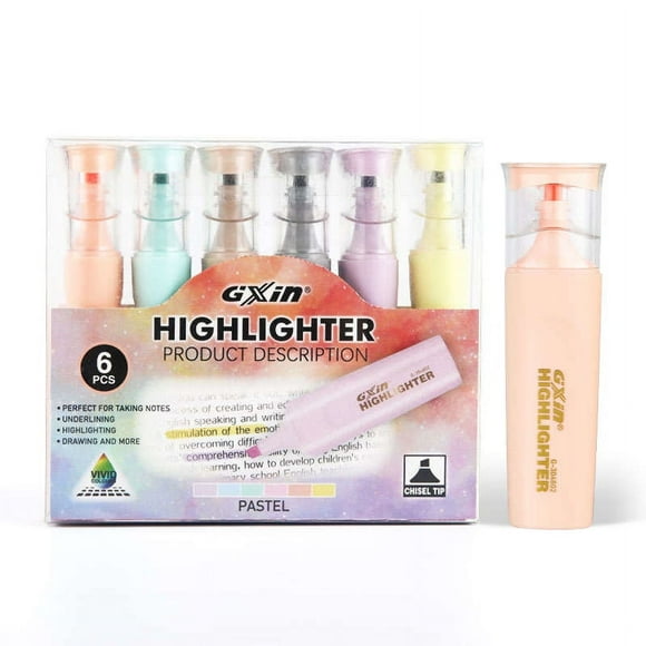 Destacador Resaltador Set 6 Colores Marcadores Pastel
