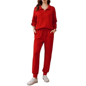 Set Lounge Pinspark 2 Piezas Para Mujer 2024 Rojo Mediano
