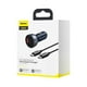 thumbnail image 1 of Cargador de Auto Digital PPS Dual QC 3.0 65W con cable USB C Gris Oscuro, 1 of 2