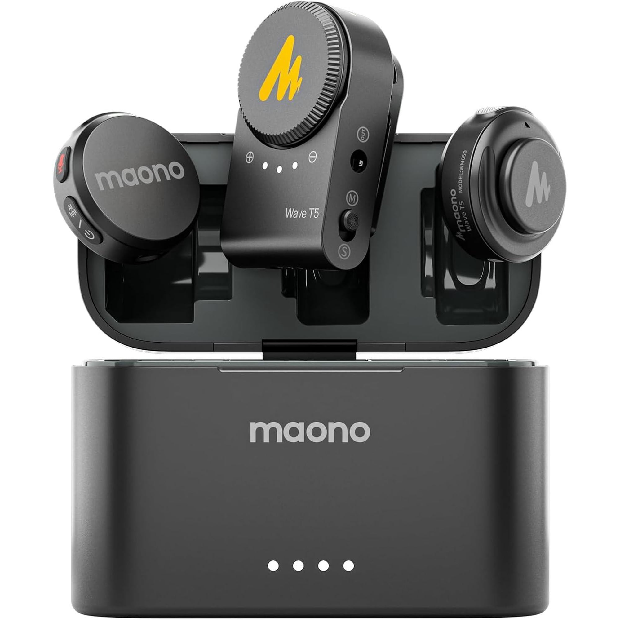 Micrófonos Inalámbricos Maono Wave T5 Para Cámaras Con Case De Carga