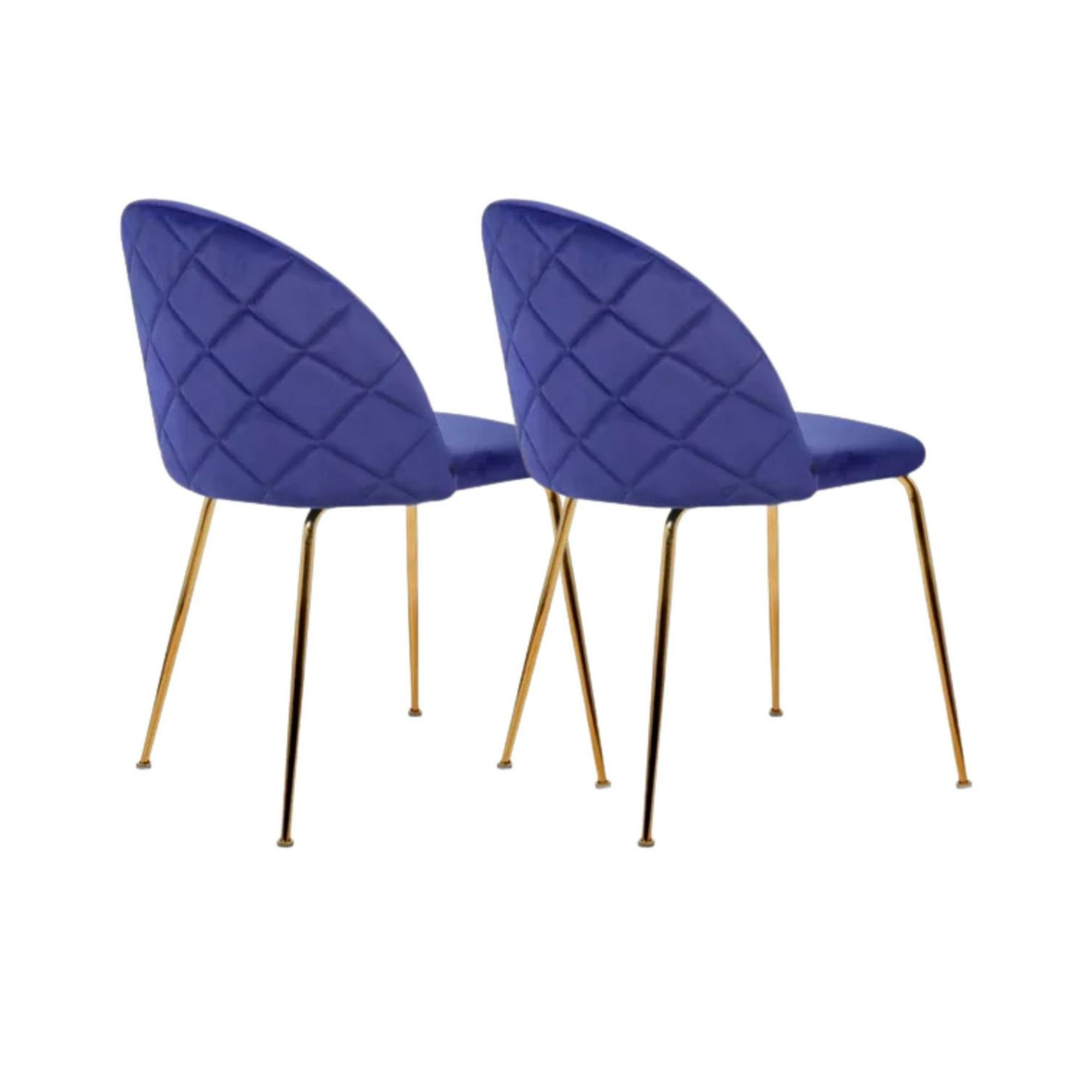Habita2 Chile - Pack 2 Sillas Sitiales Nordic Felpa Gold - Azul
