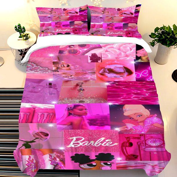 Barbie Cartoon Bedding Set,Children Girl Quilt Cover,Bedroom Decora Duvet Cover,Best Gift for Girls Bed Sheets