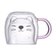 thumbnail image 3 of Vaso de de 280 ml Vaso a prueba de explosiones Soplado Anti-escaldado Tazas de de oreja de gato de doble pared para té Cóctel , Línea negro, 3 of 5