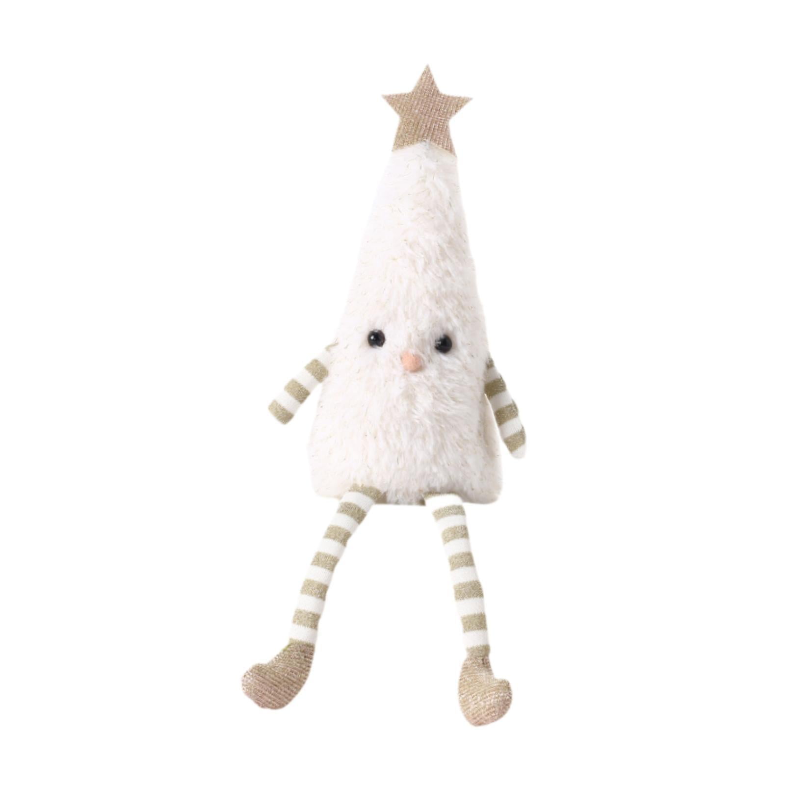 Wswqop - Muñeco De Peluche De Árbol De Navidad, Divertido Regalo De Navidad Para Estantería Navideña, Dormitorio, Color Blanco