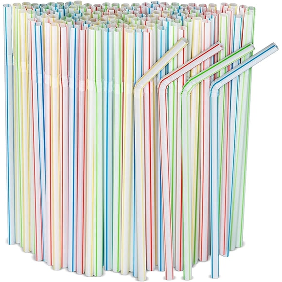 Pajitas para beber Kyllog, 600 unidades, flexibles, 21 cm, con varios colores
