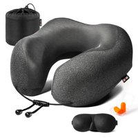 Almohada De Viaje Mlvoc De Espuma Viscoelástica 100% Pura Con Accesorios