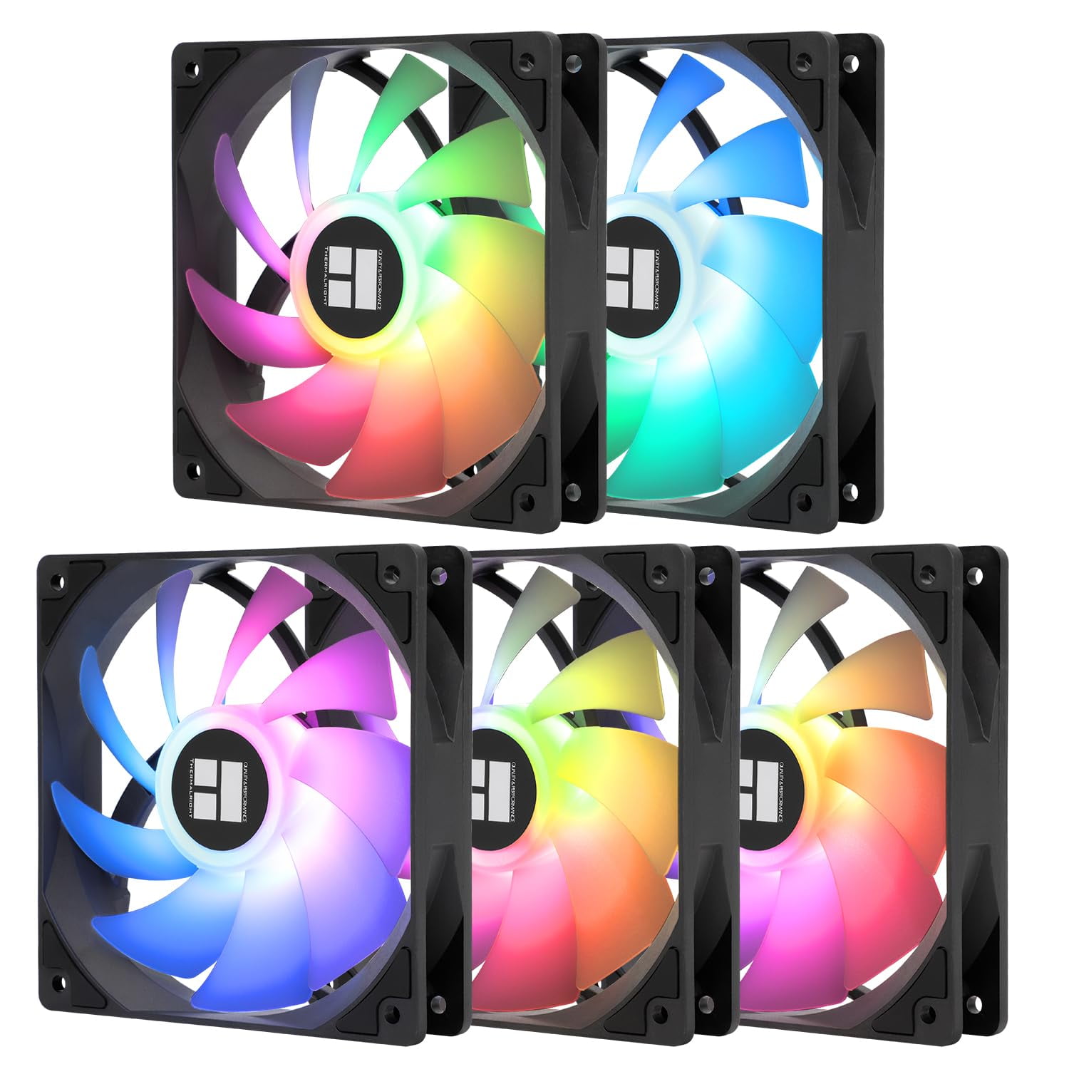 Ventilador De Cpu Thermalright Tl-c12c-s 120 Mm Argb 1550 Rpm, Paquete De 5