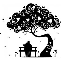Rienda Libre Graphics - Decomural Love Heart Tree Romance Ws-32567