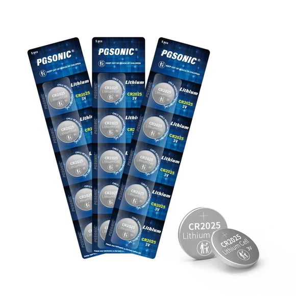 Batería de litio PGSONIC CR2025 3V 15 piezas para vela sin llama