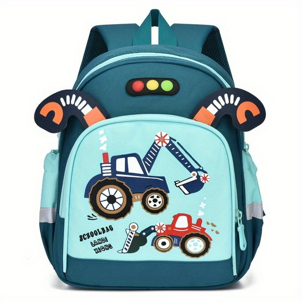 Children's Cartoon Schoolbags Lightweight Cute Excavator Unicorn Backpack For Kindergarten Boys Girls