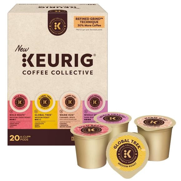 Paquete variado de cápsulas de café Keurig Collective, 20 unidades