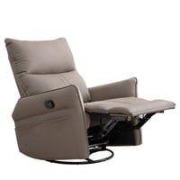 M&Ms - Pu Rocking Recliner Chair,360° Swivel Nursery Rocking Chair,Glider Chair,Modern Small Rocking Swivel Recliner Chair For Bedroom,Living Room Chair Home Theater Seating,Side Pocket(Brown+360° Swivel)