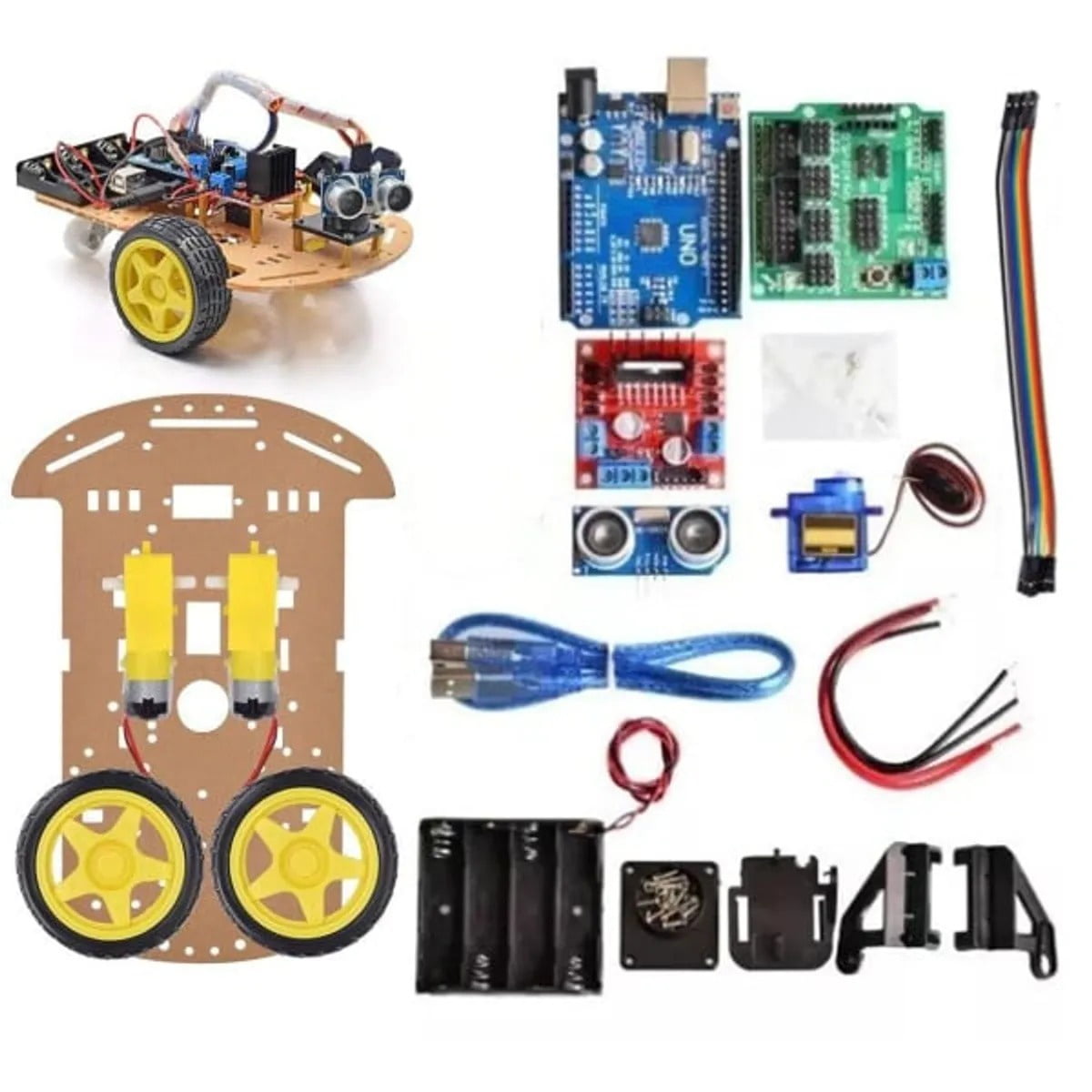 Genérica - Kit Chasis Completo Auto 2wd Robot Compatible Arduino