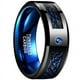 thumbnail image 1 of Stunning 8MM Wide Dragon Pattern Blue Carbon Fiber Men's Tungsten Ring - USA Size 7-14, 1 of 4