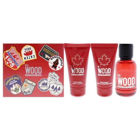 Dsquared2 - Madera Roja De Dsquared Para Mujer: Set De Regalo En Spray, Loción Corporal, Gel De Baño Y Ducha