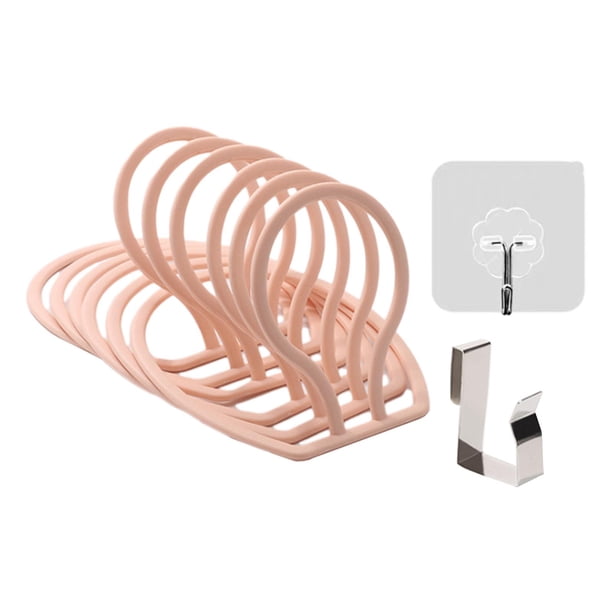 Organizador de sombreros montado en la pared Estante de exhibición multipropósito Pounch Ahorro de espacio libre Colgador de pared Estante de bufanda , Rosado B-rosa