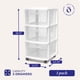 thumbnail image 4 of Carrito de almacenamiento HOMZ Drawer Tower de 3 niveles, plástico blanco enrollado, 4 of 9