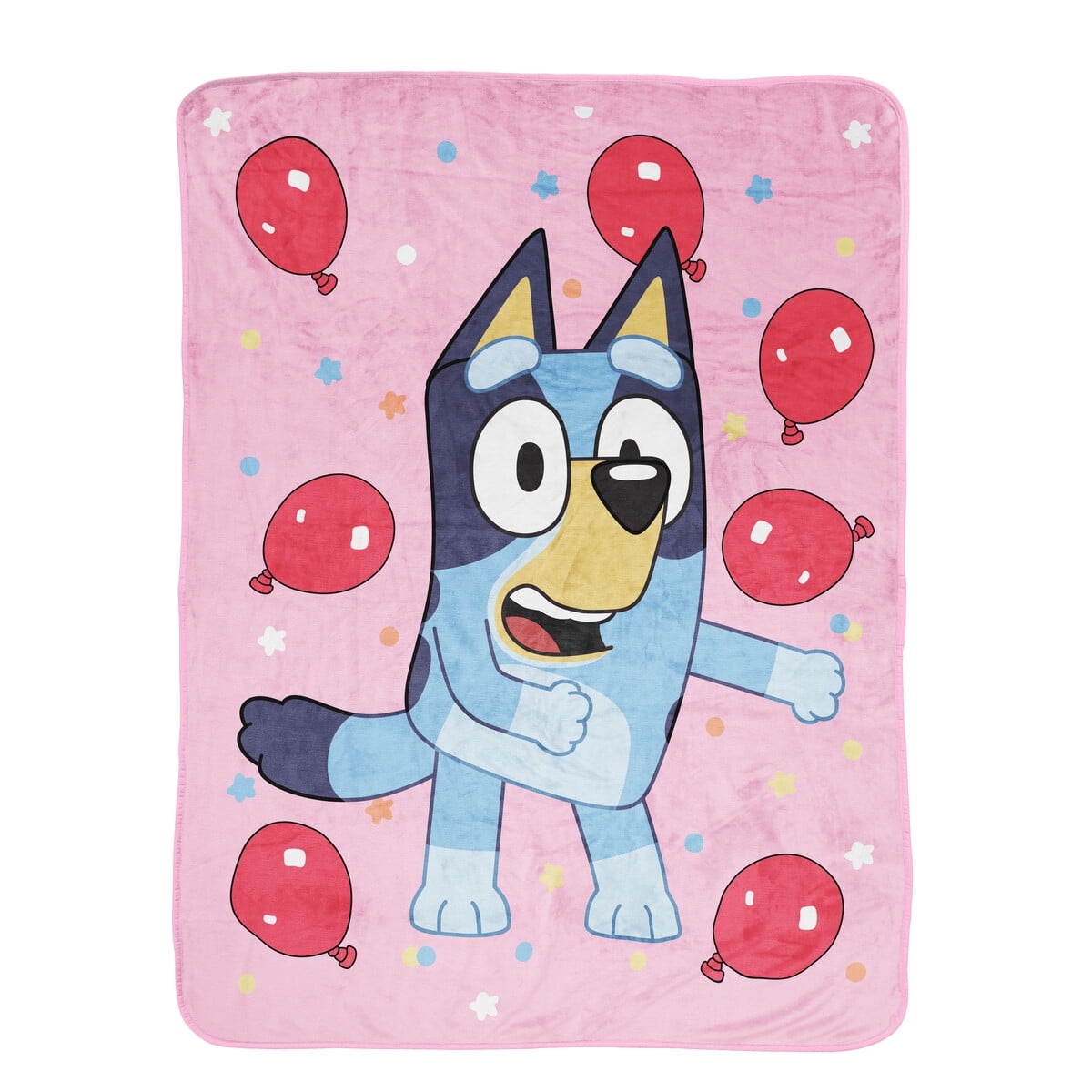 Manta Bluey Microfibra 46x60 Globos Rosa Niños