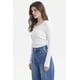 thumbnail image 2 of Polera Mujer Jacquard Recogido Blanco, 2 of 4