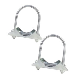 Magideal - 2 Piezas De Soporte De Abrazadera De Mástil De Antena Con Perno En U Para Montaje En Tubo, Soporte De Montaje De Mástil Estable, Hardware Para Antena
