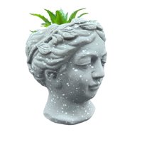 Oem - Macetero De Ceramica Planta Artificial Moderno Rostro Griego