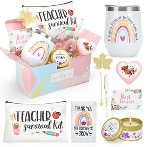Set De Regalo Naiceay Teacher Vaso De 350 Ml Con Soporte Para Bolígrafos Y Vela