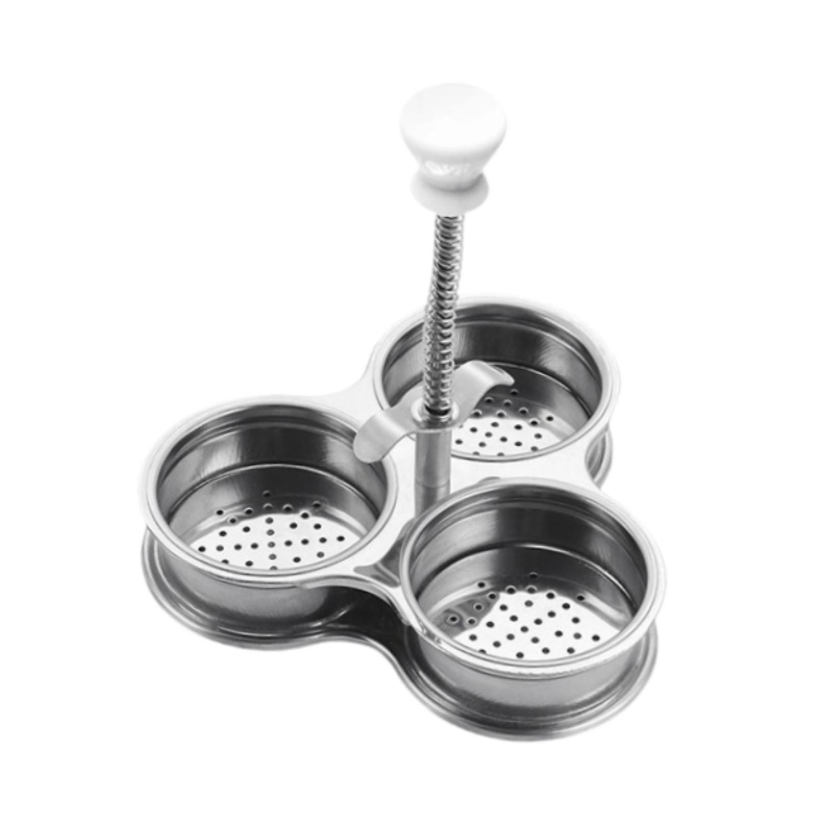 Bothyi - Escalfador De Huevos De Acero Inoxidable Profesional, Fácil De Limpiar, Para 3 Huevos Escalfados